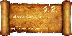Fekete Ramón névjegykártya
